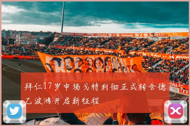 拜仁17岁中场戈特利彻正式转会德乙波鸿开启新征程